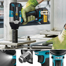 Gisam brushless impact wrench detail, black and blue specification view