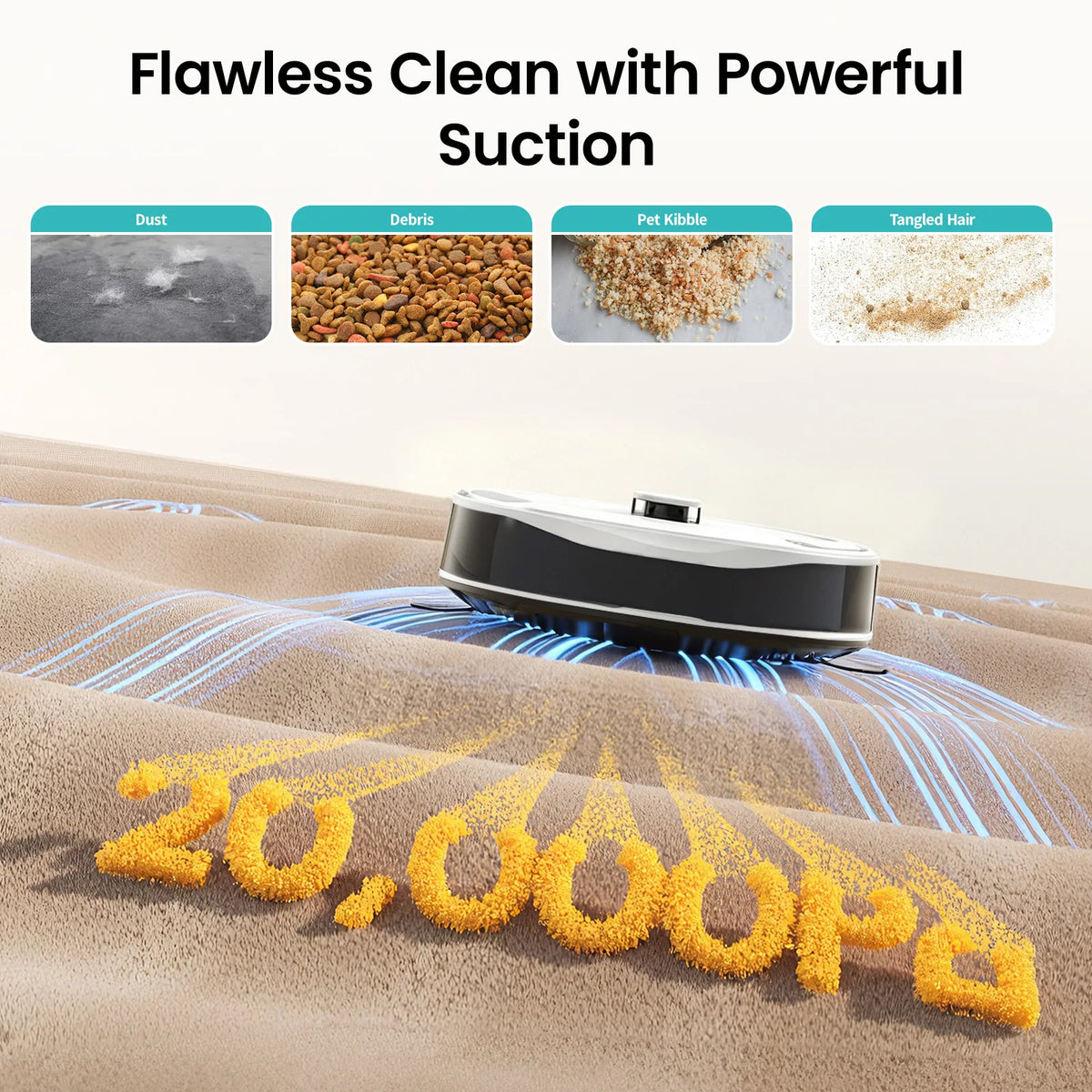 Lefant robot vacuum brush close-up in black and red