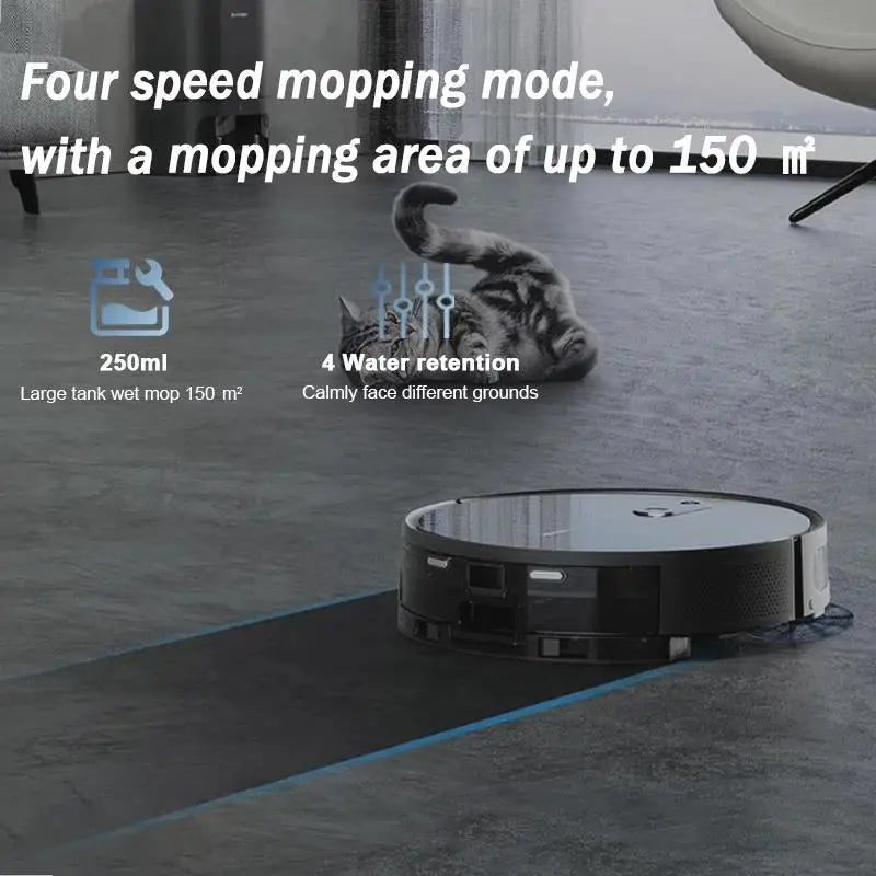 Arnagar S9 robot vacuum cleaner mopping mode, black and gray lifestyle