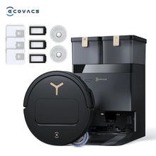 ECOVACS Deebot T50 Pro packaging shot, black-white set with accessories