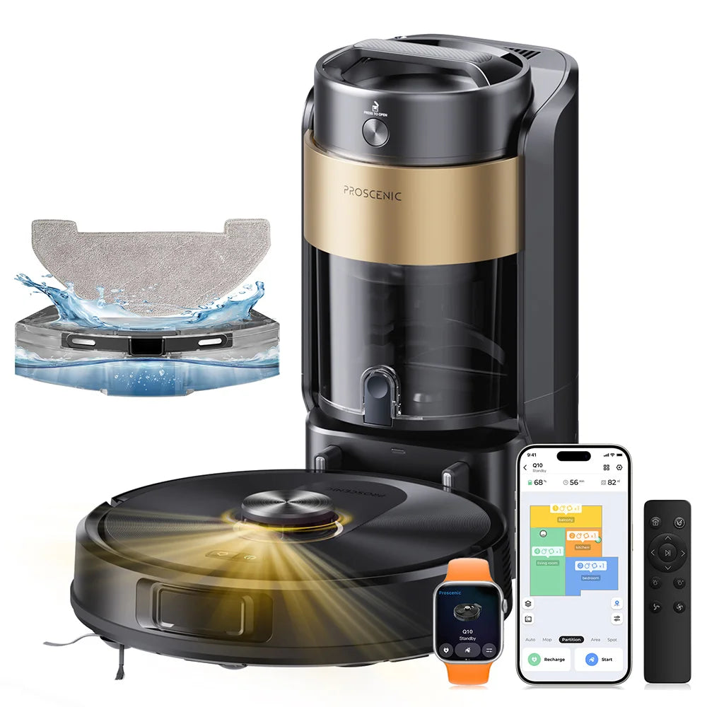 Proscenic Q20 Plus robot vacuum black and gold app control