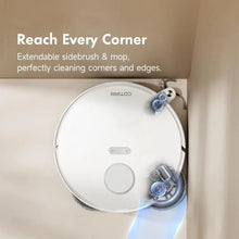COTIAR robot vacuum corner cleaning, compact design from above