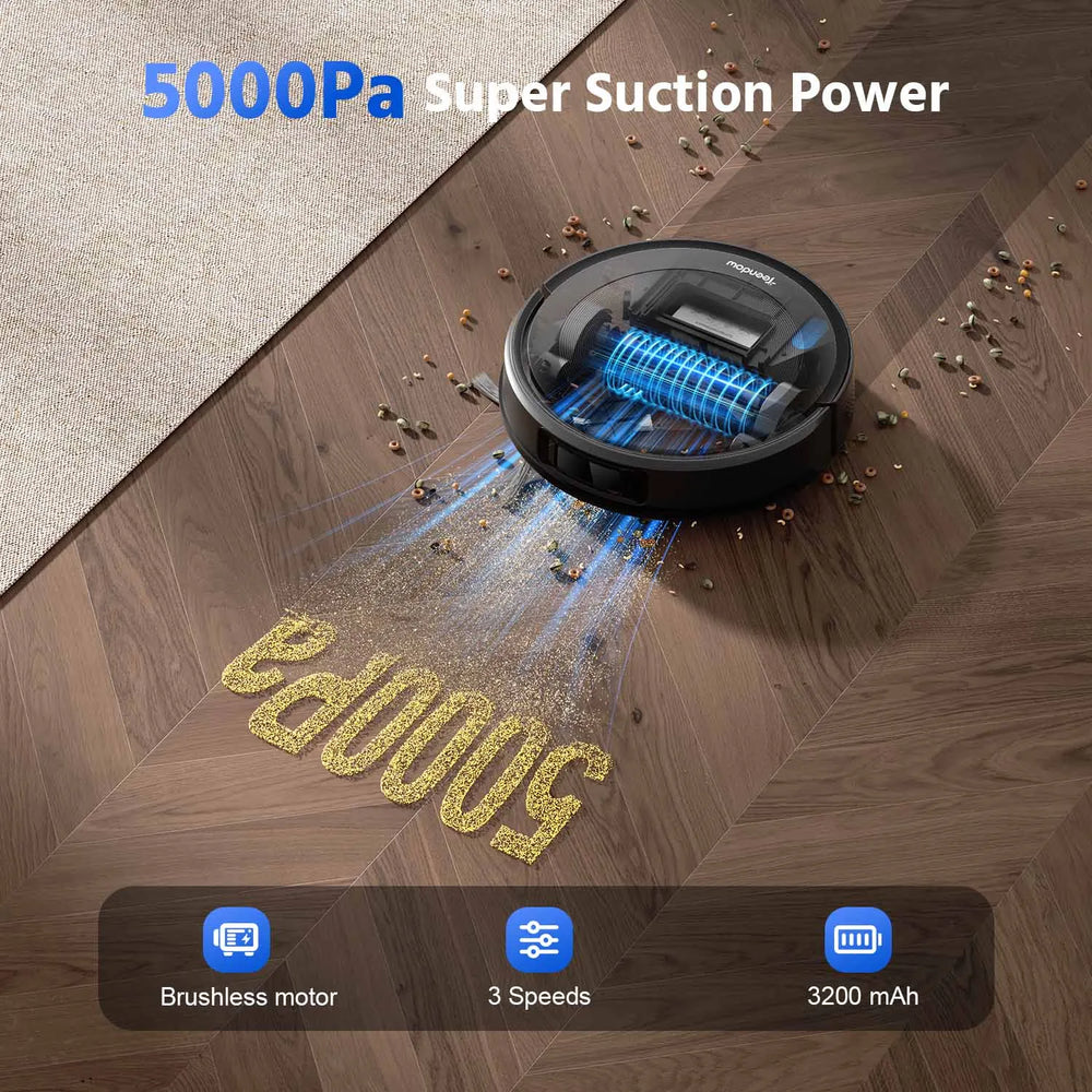Teendow D10S robot vacuum low-profile detail with safety sensors