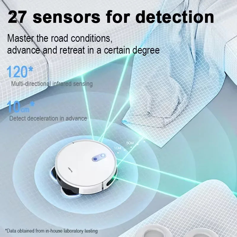 Arnagar S10 robot vacuum with sensors, white and blue studio view