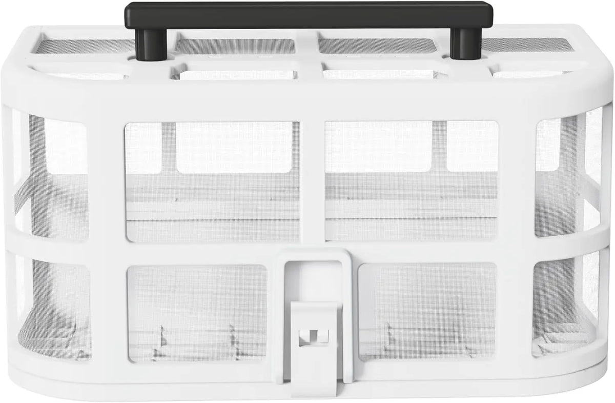 VIREAL SP5 front view of clear storage container with handle and compartments