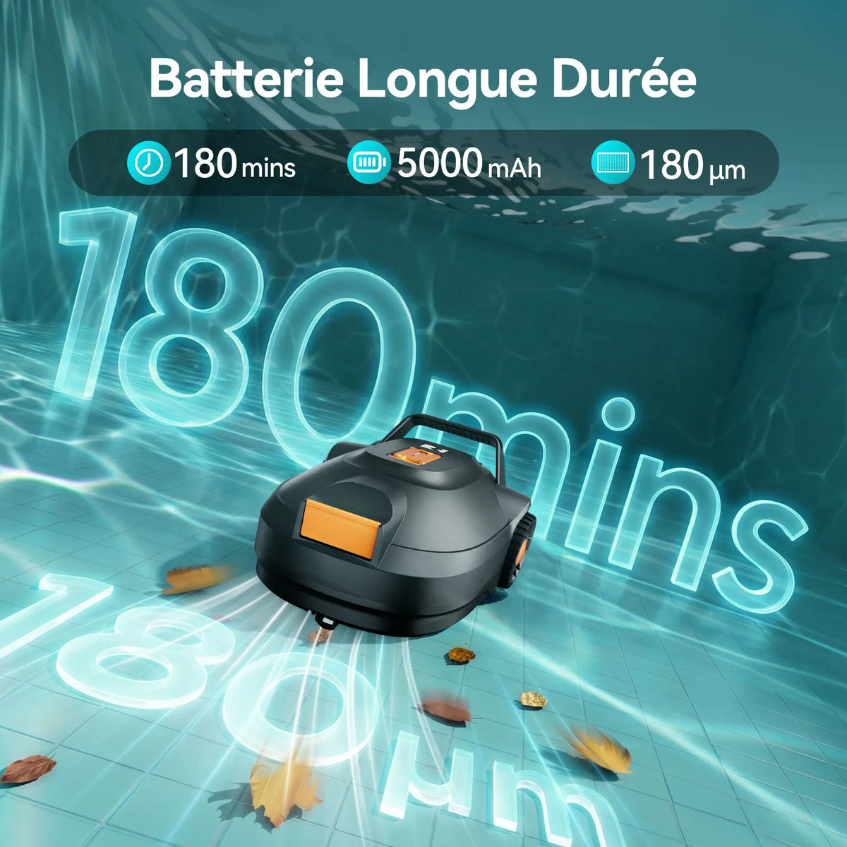 Redkey S200 battery detail, 180 min runtime and 5000 mAh shown