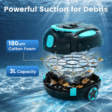 Vastorm pool cleaner components detail in black and blue, powerful suction