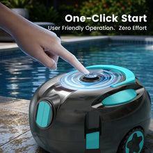 Vastorm pool cleaner handle detail in black and blue, easy to retrieve