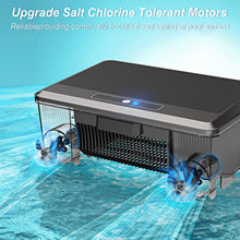 Vastorm robotic pool cleaner detail close-up, enhanced suction and waterproof