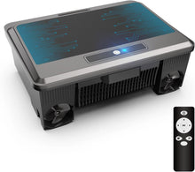 Vastorm robotic pool cleaner front view, compact design with remote control display