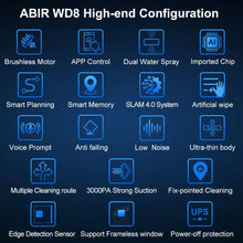ABIR WD8 icon detail close-up, blue and white configuration