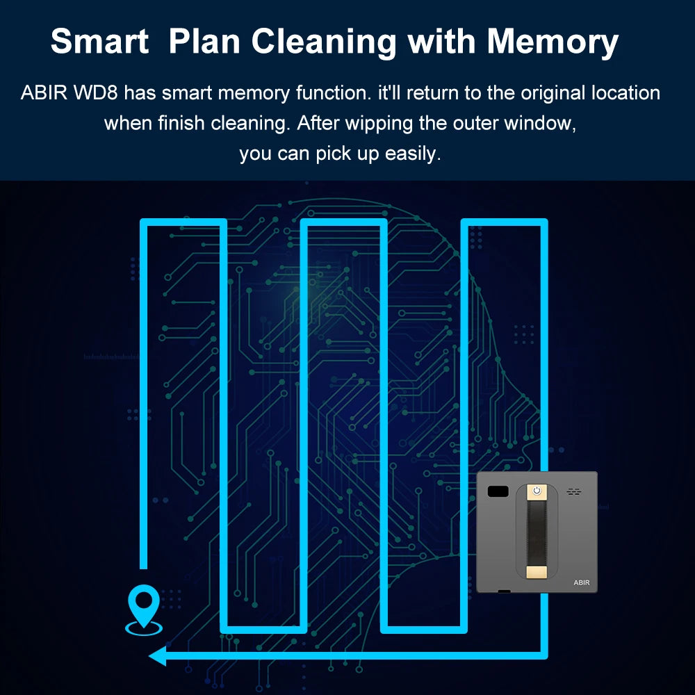 ABIR WD8 smart plan cleaning, memory function close-up