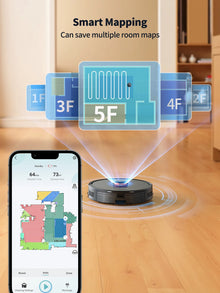 Laresar L20 robot vacuum lifestyle, blue and black with smart mapping