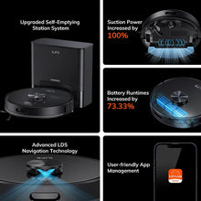 ILIFE T20s robot vacuum detail, black unit on solid background