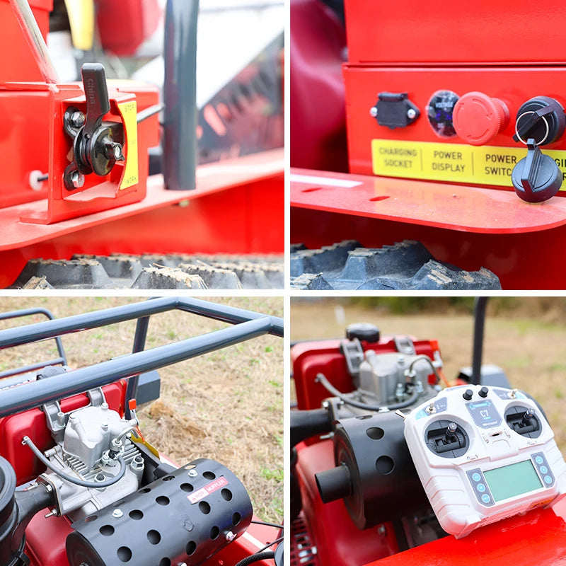 LEITE engine control panel detail in red and yellow