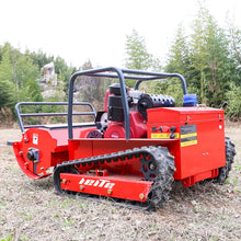 LEITE red tracked mower side view with control panel