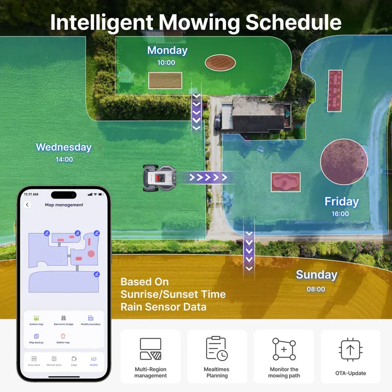 Anthbot M5+ lifestyle shot with intelligent scheduling and remote control