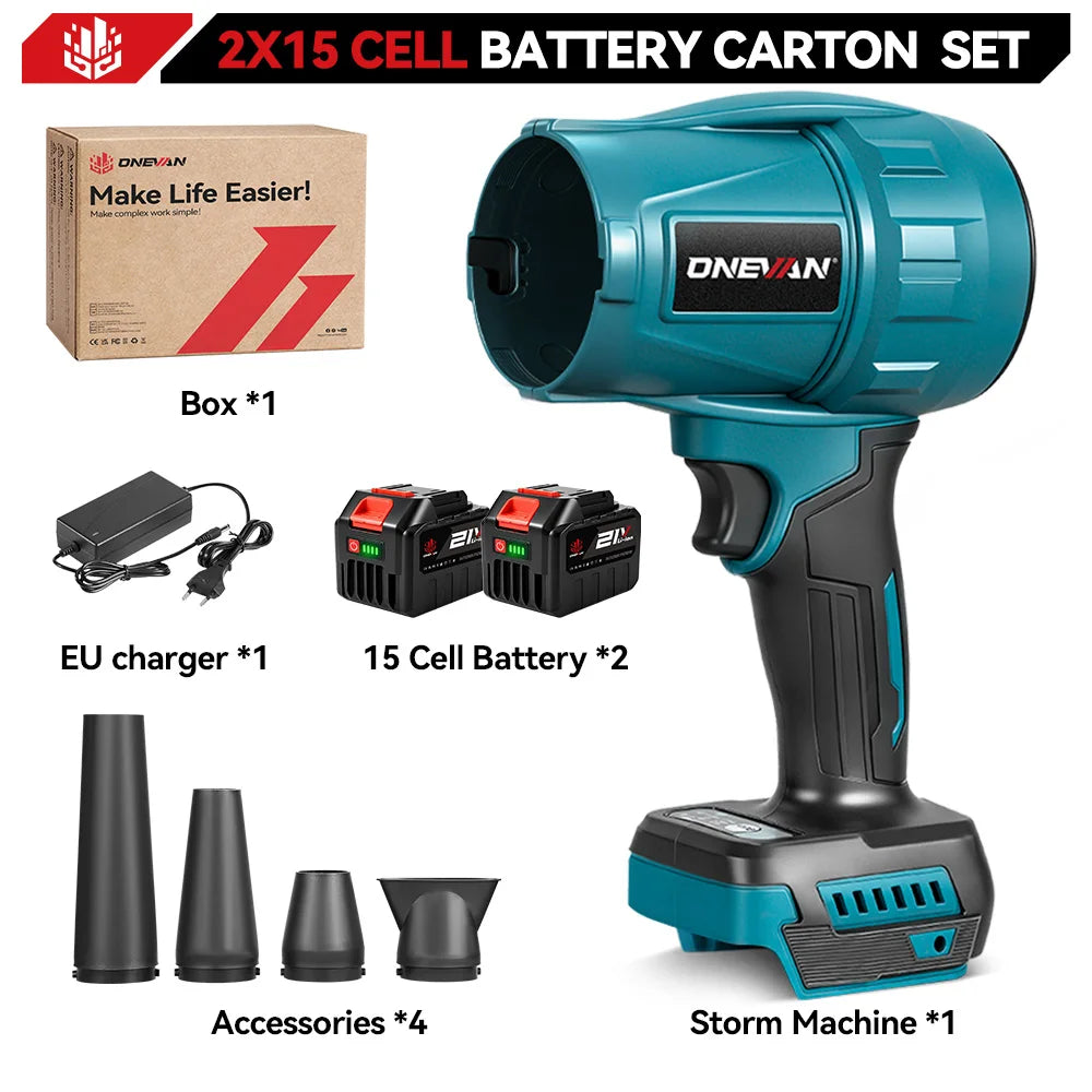 ONEVAN battery carton set packaging with blue and black accessories