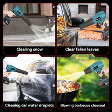 ONEVAN turbo blower in use cleaning surfaces, blue and black
