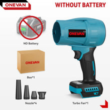ONEVAN turbo blower lifestyle shot without battery, compact blue design