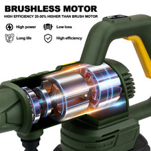 Gisam brushless motor detail, silver and green close-up
