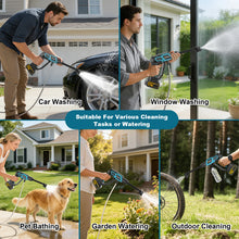 Gisam cordless washer lifestyle scene, car and deck cleaning outdoors