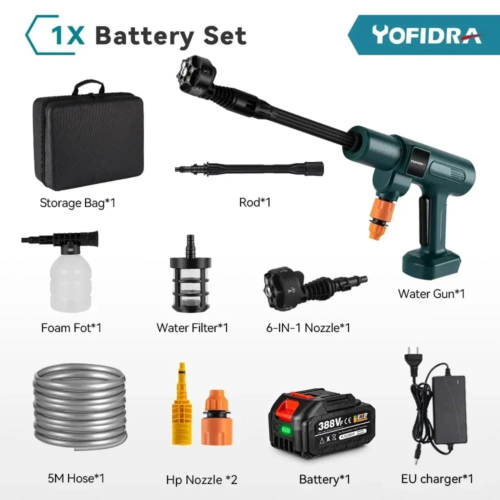 Yofidra battery set packaging with carrying case and multiple attachments