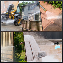 Detail of multiple spray options for the pressure washer