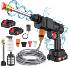 Cordless car wash pressure washer lifestyle, black orange silver