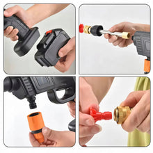 Cordless pressure washer attachments, various connectors for handheld use