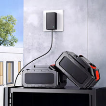 Cordless pressure washer charging devices, wall charger with two units