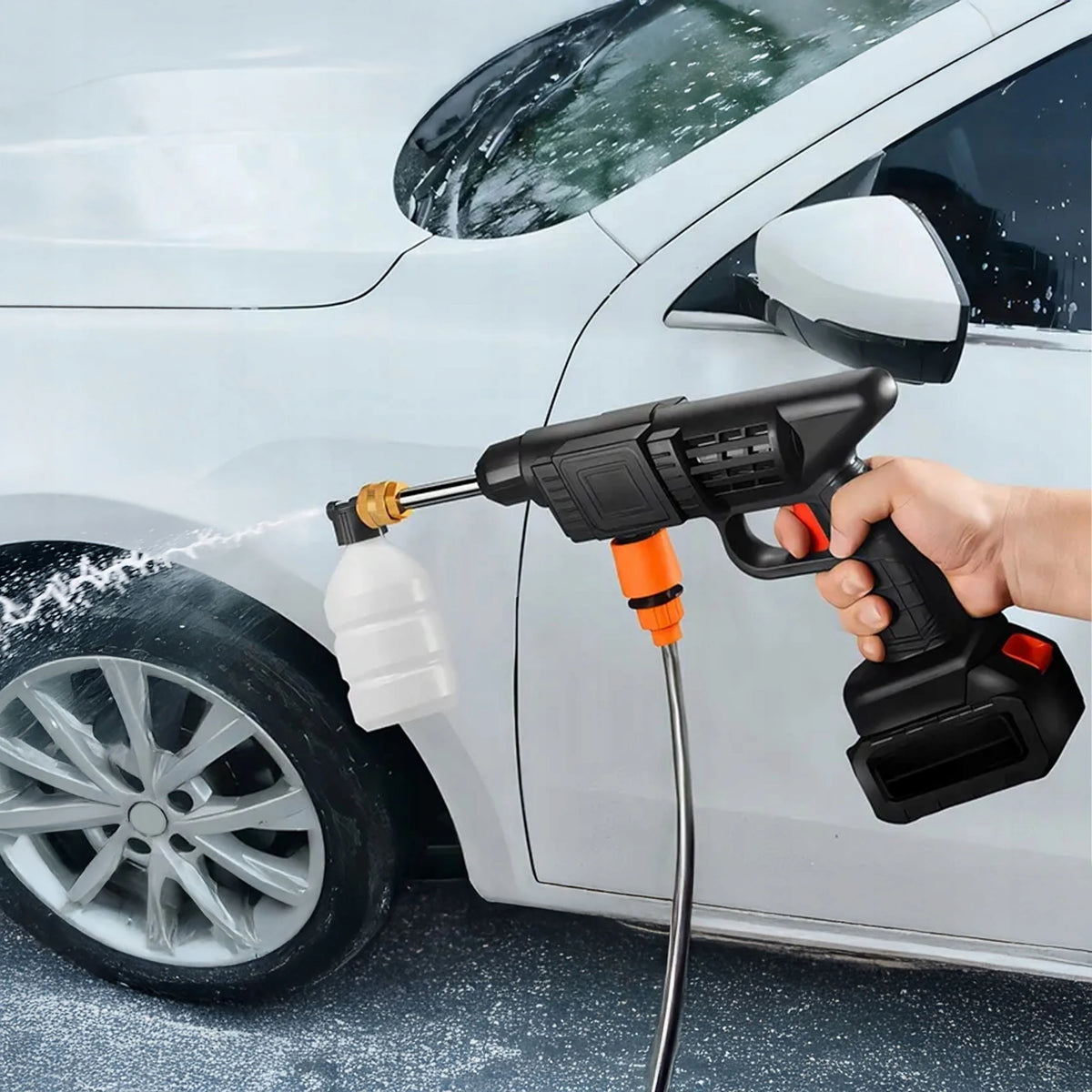 Cordless pressure washer car cleaning tool, foam spray handheld