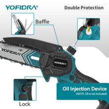 Yofidra safety features detail, black and turquoise, lock and oil injection device