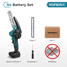 Yofidra battery set packaging, charger shown, turquoise black brown