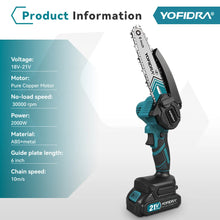 Yofidra chainsaw detail, ergonomic handle with battery included, black teal
