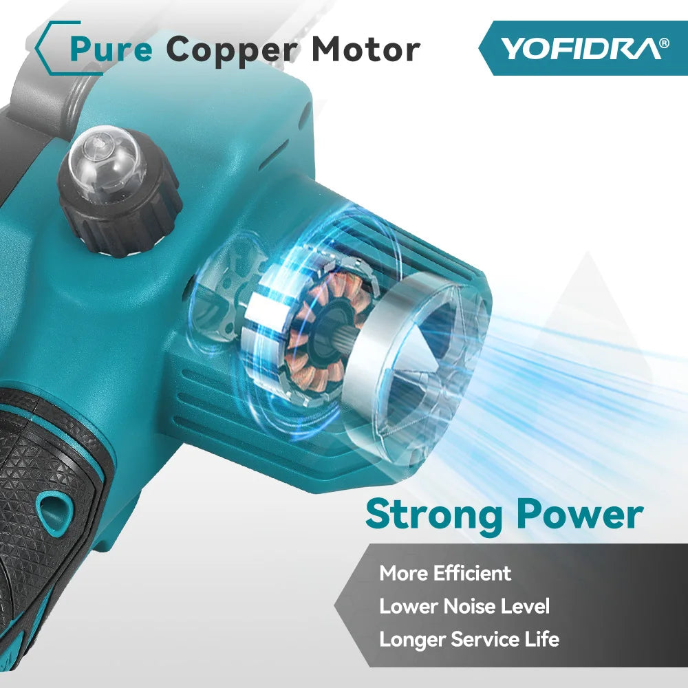 Yofidra copper motor detail, strong power design, turquoise black