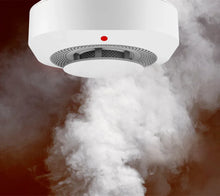 PGST wireless smoke detector lifestyle shot, white smoke detection safety feature