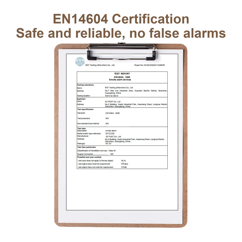 ZigBee WiFi smoke detector CE certification document detail