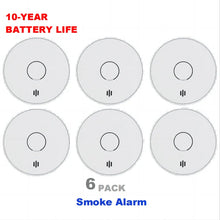 V-Come smoke alarm white front view with 10-year sealed battery feature