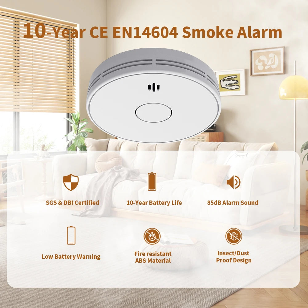 V-Come smoke alarm white lifestyle view in a home setting