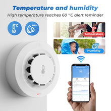 ONENUO white WiFi smoke detector lifestyle view, 3-in-1 temperature and humidity sensors