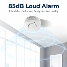 CCEsafety SA10 white smoke alarm lifestyle shot, 85dB loud alarm