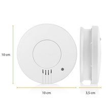 CCEsafety SA10 white smoke alarm detail, circular design and indicator light