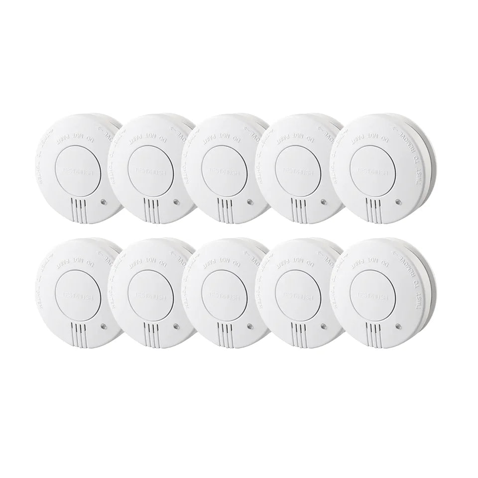 CCEsafety SA10 smoke detectors lifestyle shot with two white units