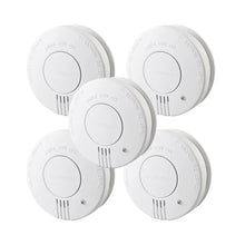 CCEsafety SA10 smoke detectors lifestyle shot with five white units