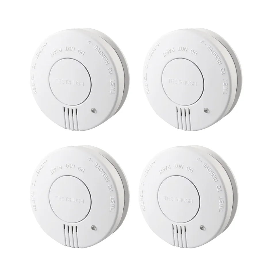 CCEsafety SA10 smoke alarms packaging showing four white units