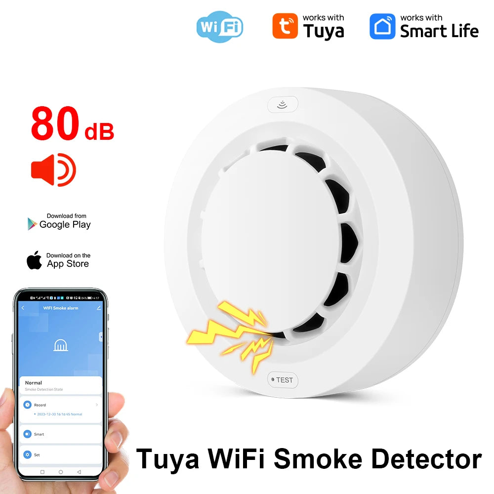 Smoke detector set lifestyle with 4-pack and 80 dB alarm