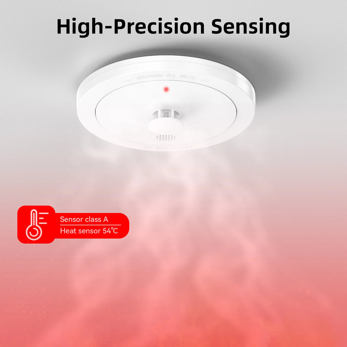 CPVAN smoke detector white circular design with red indicator lights