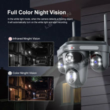 LS VISION black PTZ security camera detail showing full-color night vision LEDs