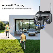 LS VISION black PTZ security camera outdoor lifestyle shot with automatic tracking